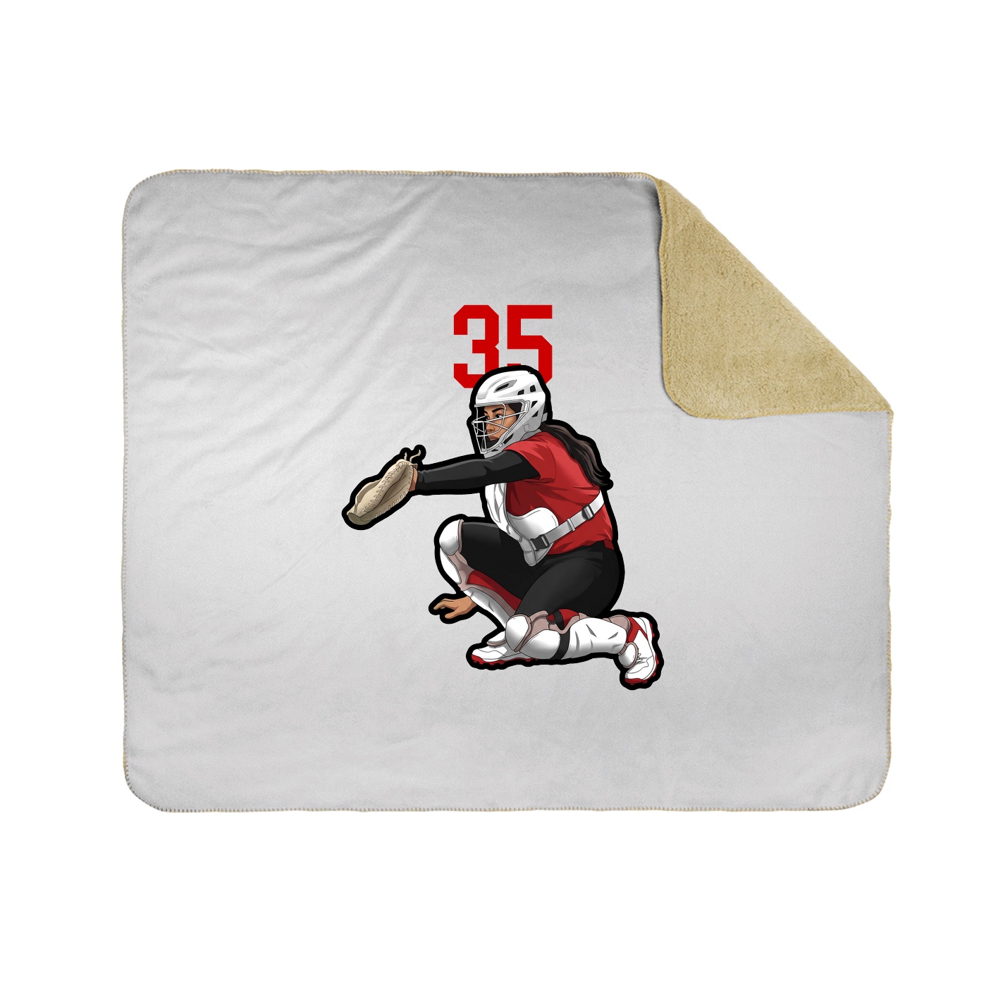 Throw Blanket — Number Top in White