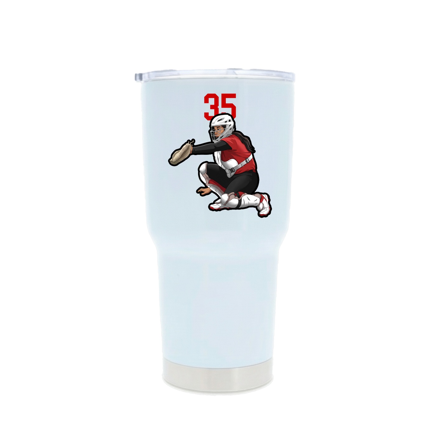 30oz Stainless Steel Tumbler — Number Top in White