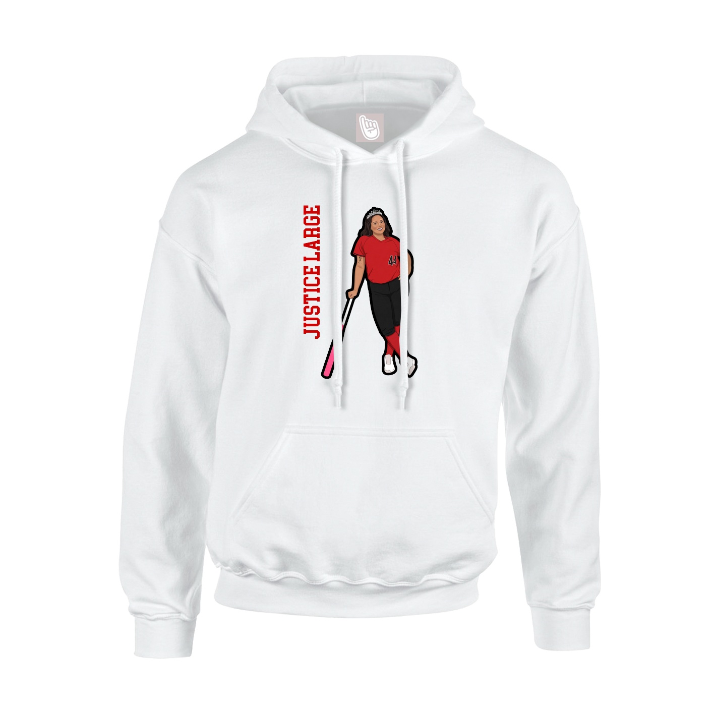 Hoodie — Name Vertical in White