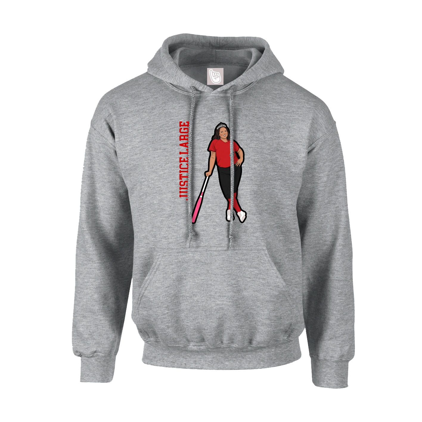 Youth Hoodie — Name Vertical in Grey