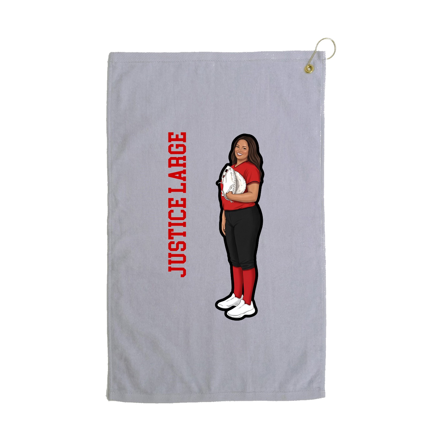 Golf Towel — Name Vertical in Grey