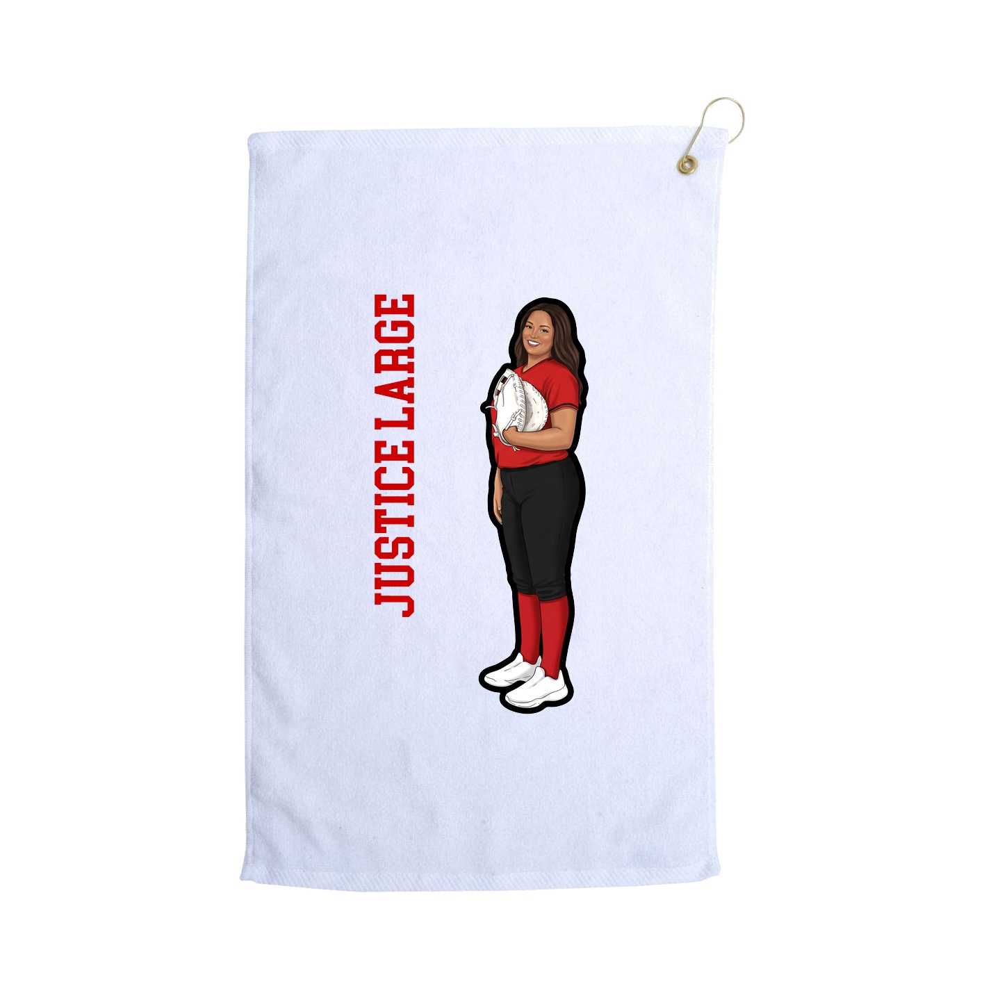 Golf Towel — Name Vertical in White