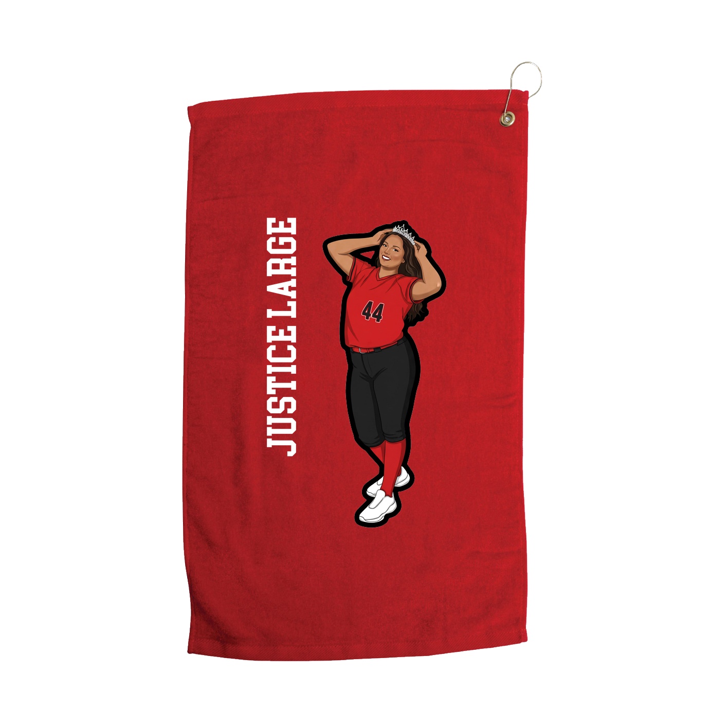 Golf Towel — Name Vertical in Red