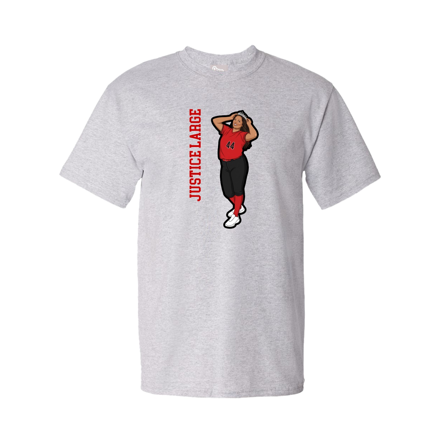 Youth Tee — Name Vertical in Grey