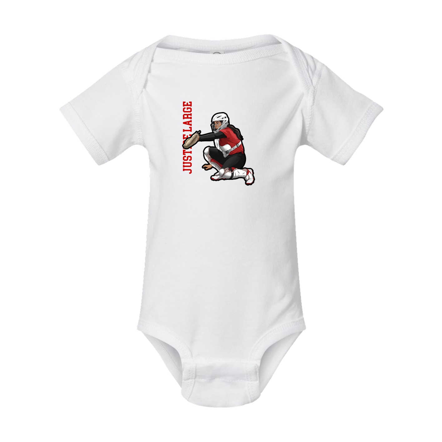 Baby Onesie — Name Vertical in White