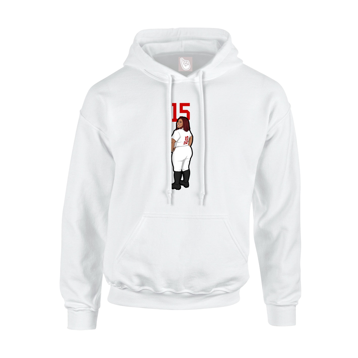 Youth Hoodie — Number Top in White