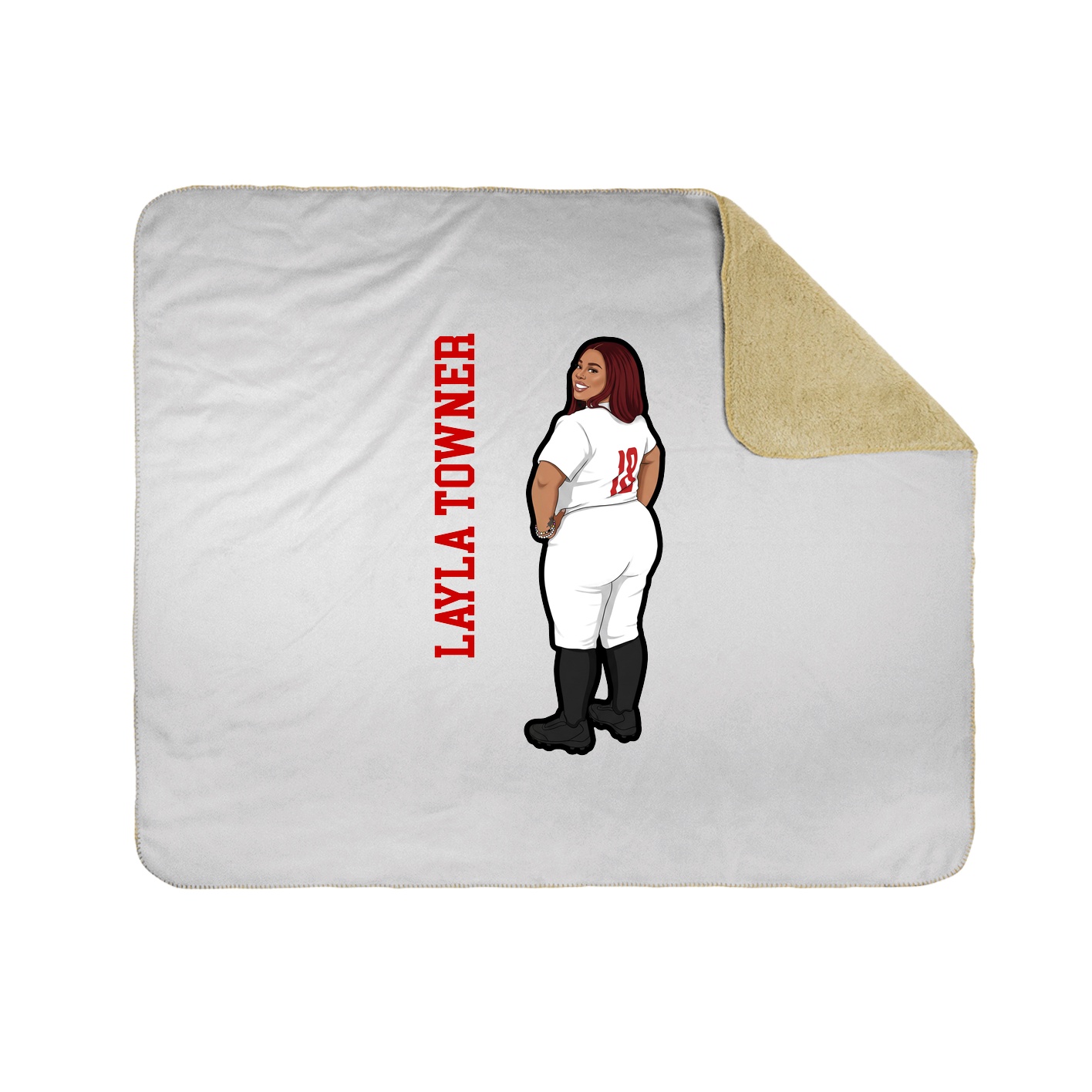 Throw Blanket — Name Vertical in White