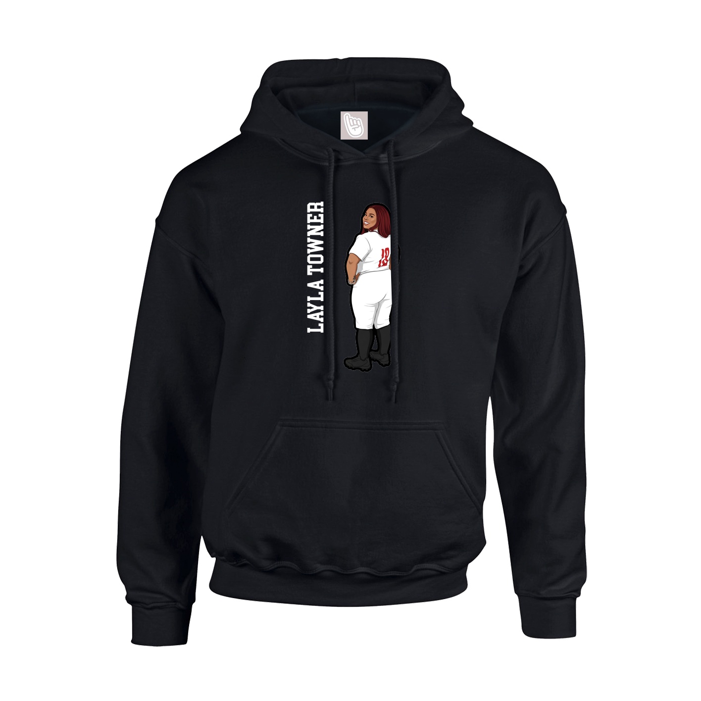 Youth Hoodie — Name Vertical in Black