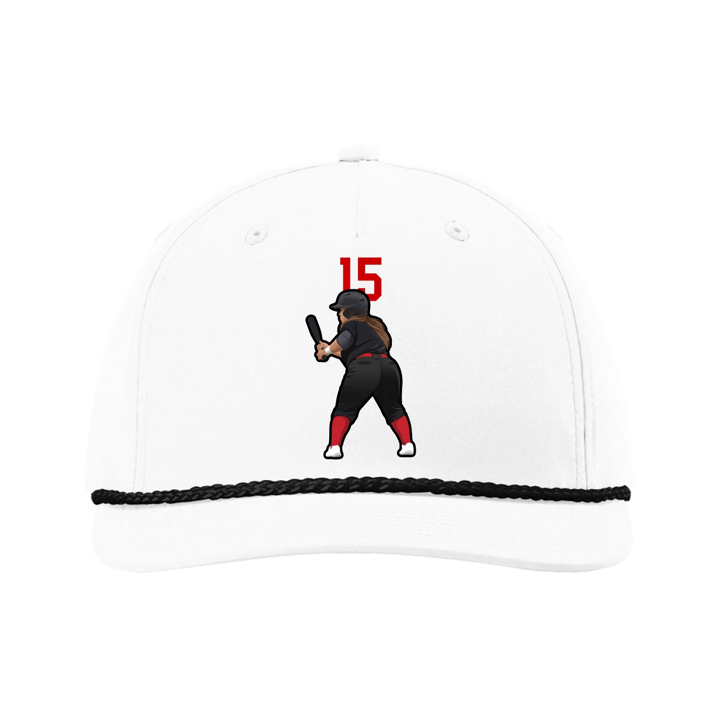 Five-Panel Classic Rope Cap — Number Top in White