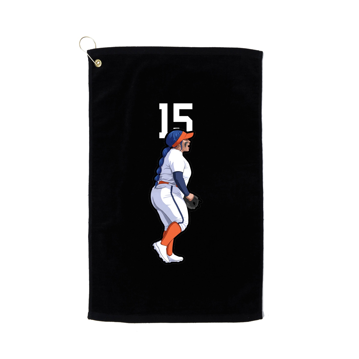 Golf Towel — Number Top in Black