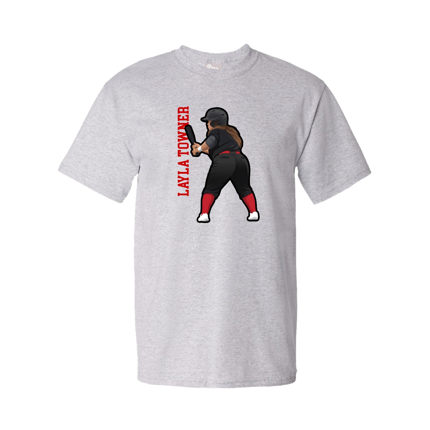 Tee — Name Vertical in Grey