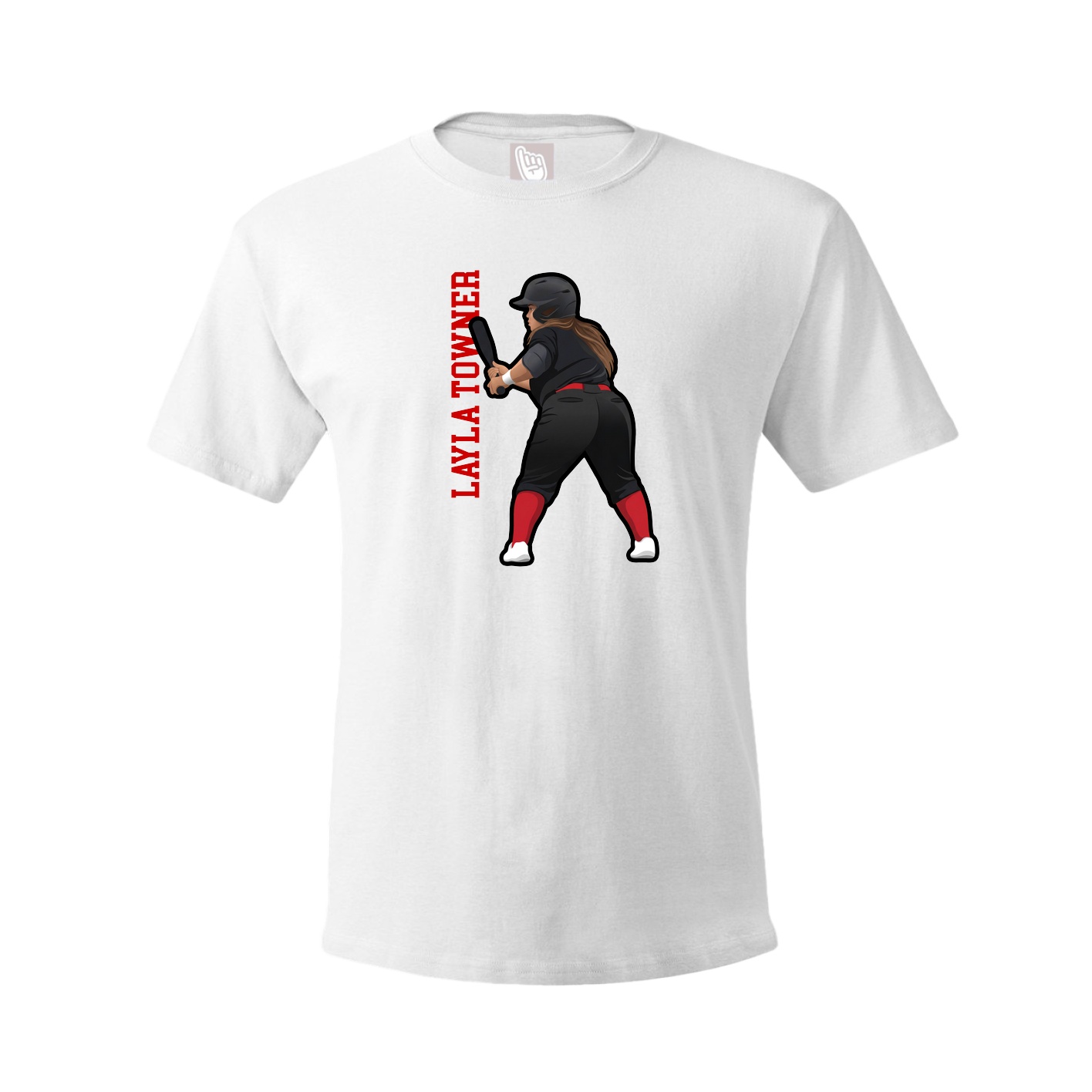 Youth Tee — Name Vertical in White