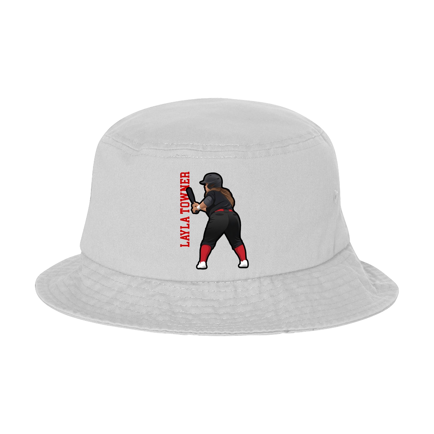 Bucket Cap — Name Vertical in White