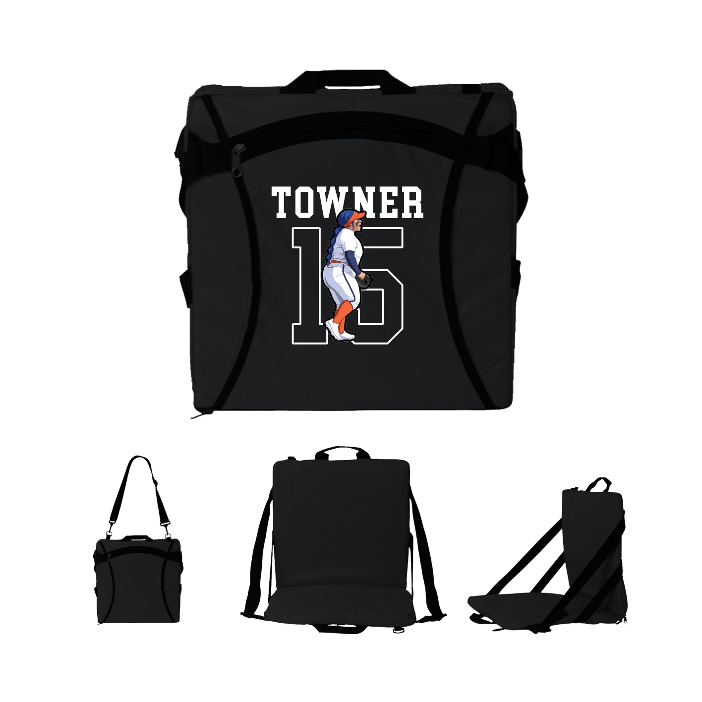 Folding Stadium Seat — Shirsey in Black