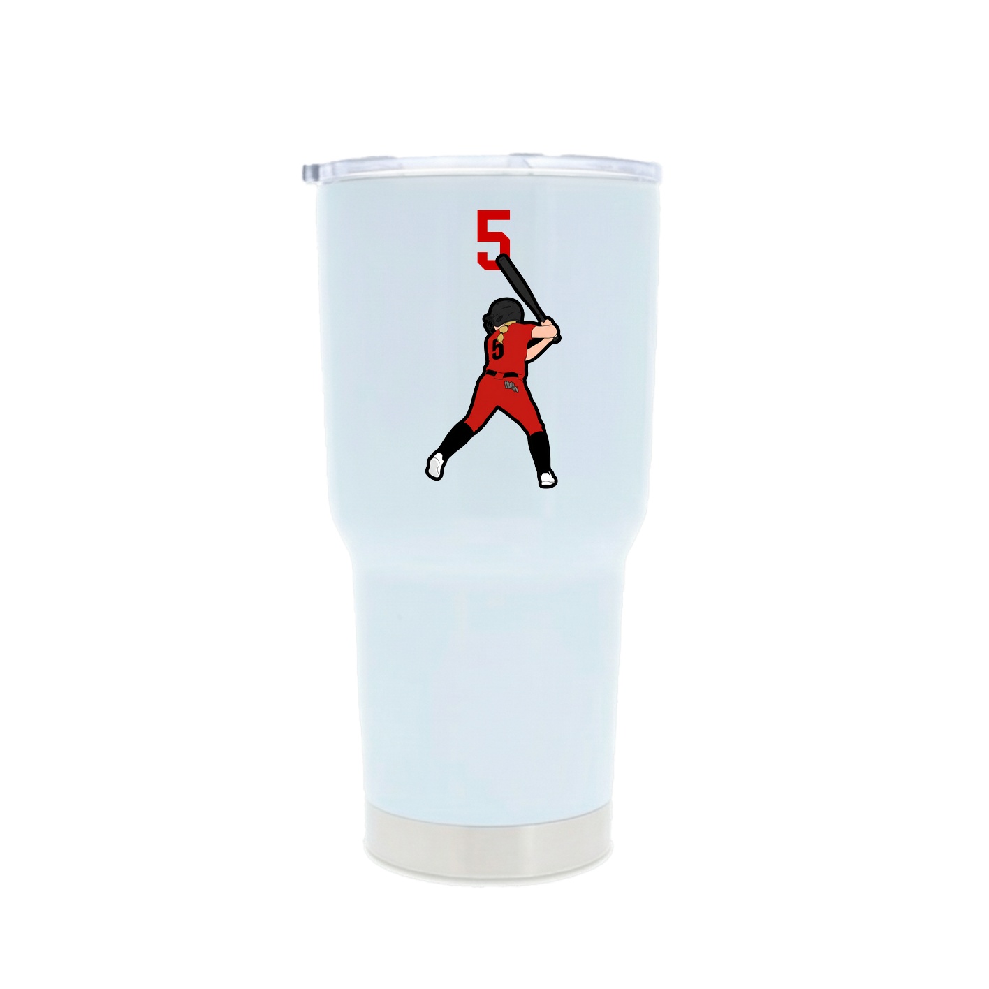 30oz Stainless Steel Tumbler — Number Top in White