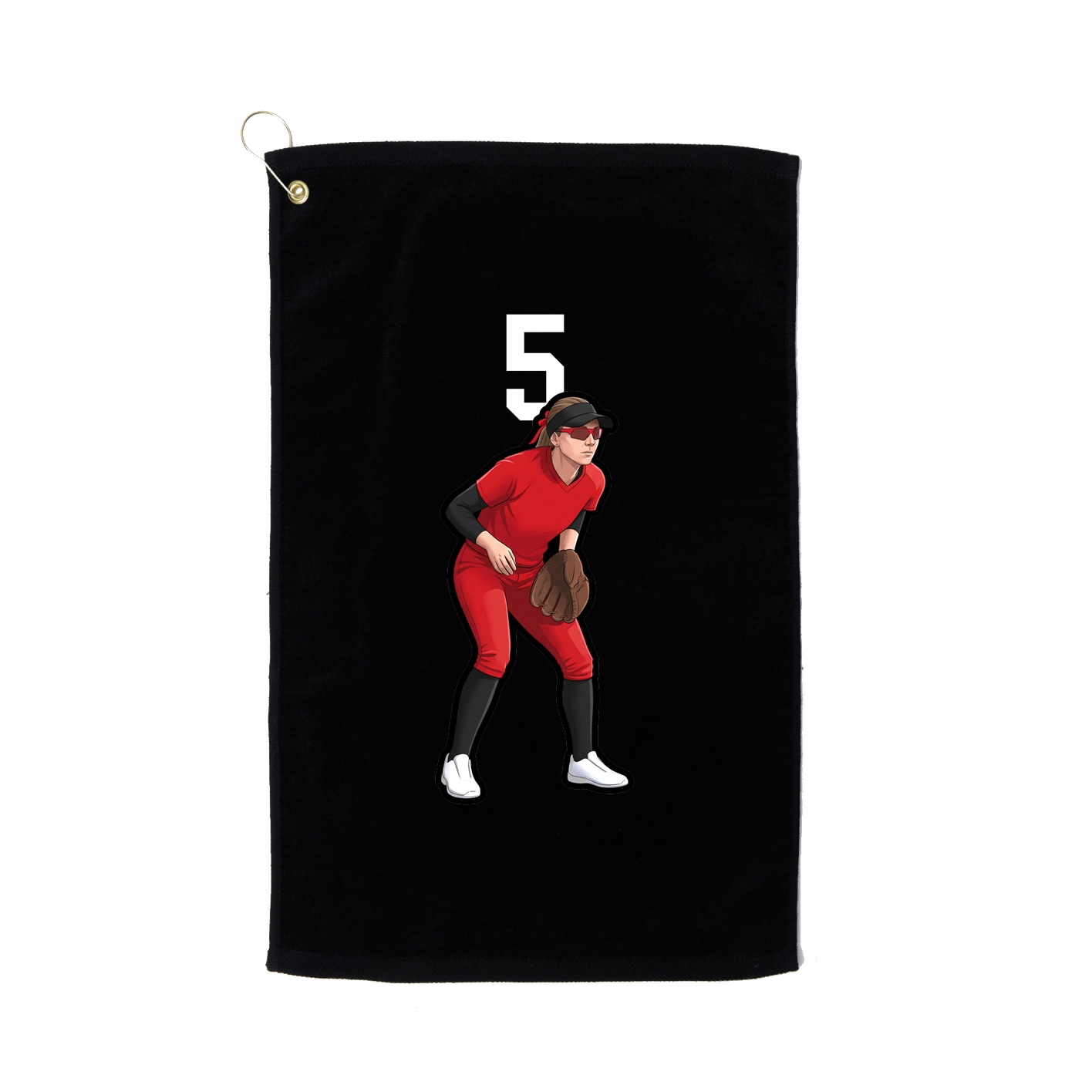 Golf Towel — Number Top in Black