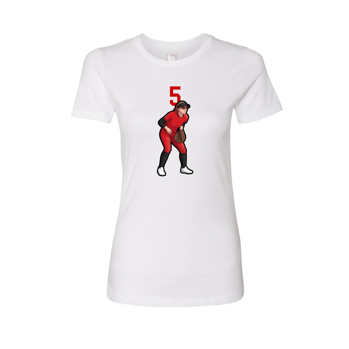Fitted Women's Tee — Number Top in White