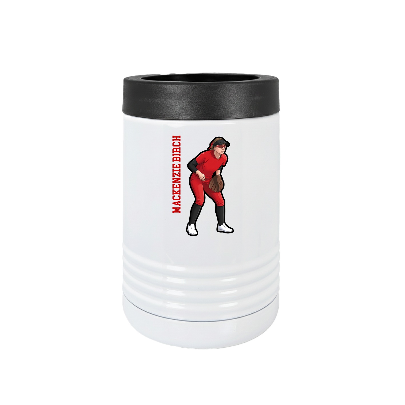 Beverage Holder — Name Vertical in White
