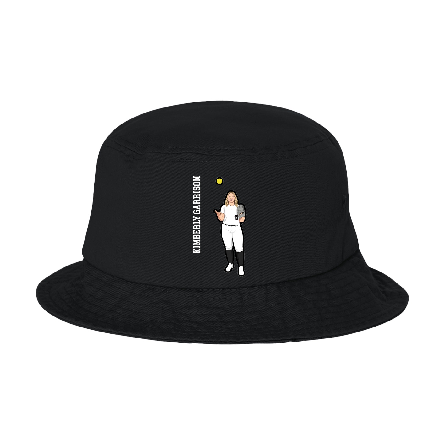 Bucket Cap — Name Vertical in Black