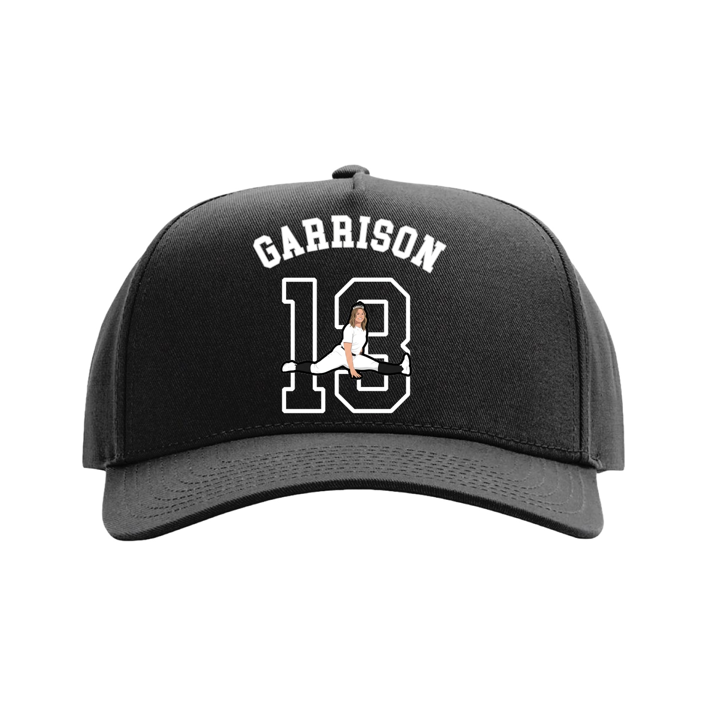 Full Fabric Five-Panel Champ Cap — Shirsey Arch in Black