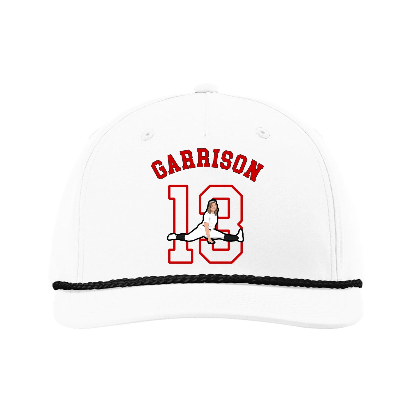 Five-Panel Classic Rope Cap — Shirsey Arch in White