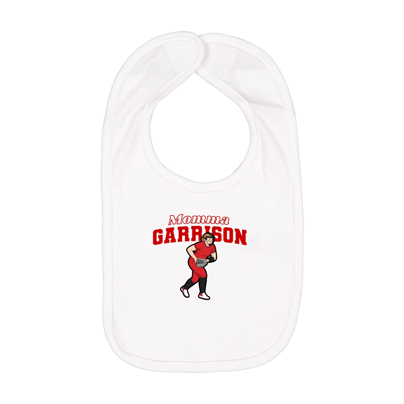 Infant Bib — Mothers Day Block in White
