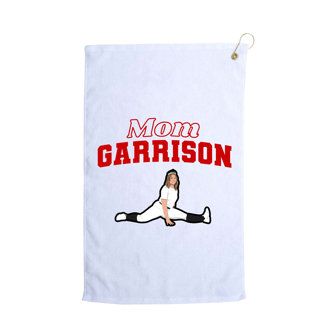 Golf Towel — Mothers Day Block in White
