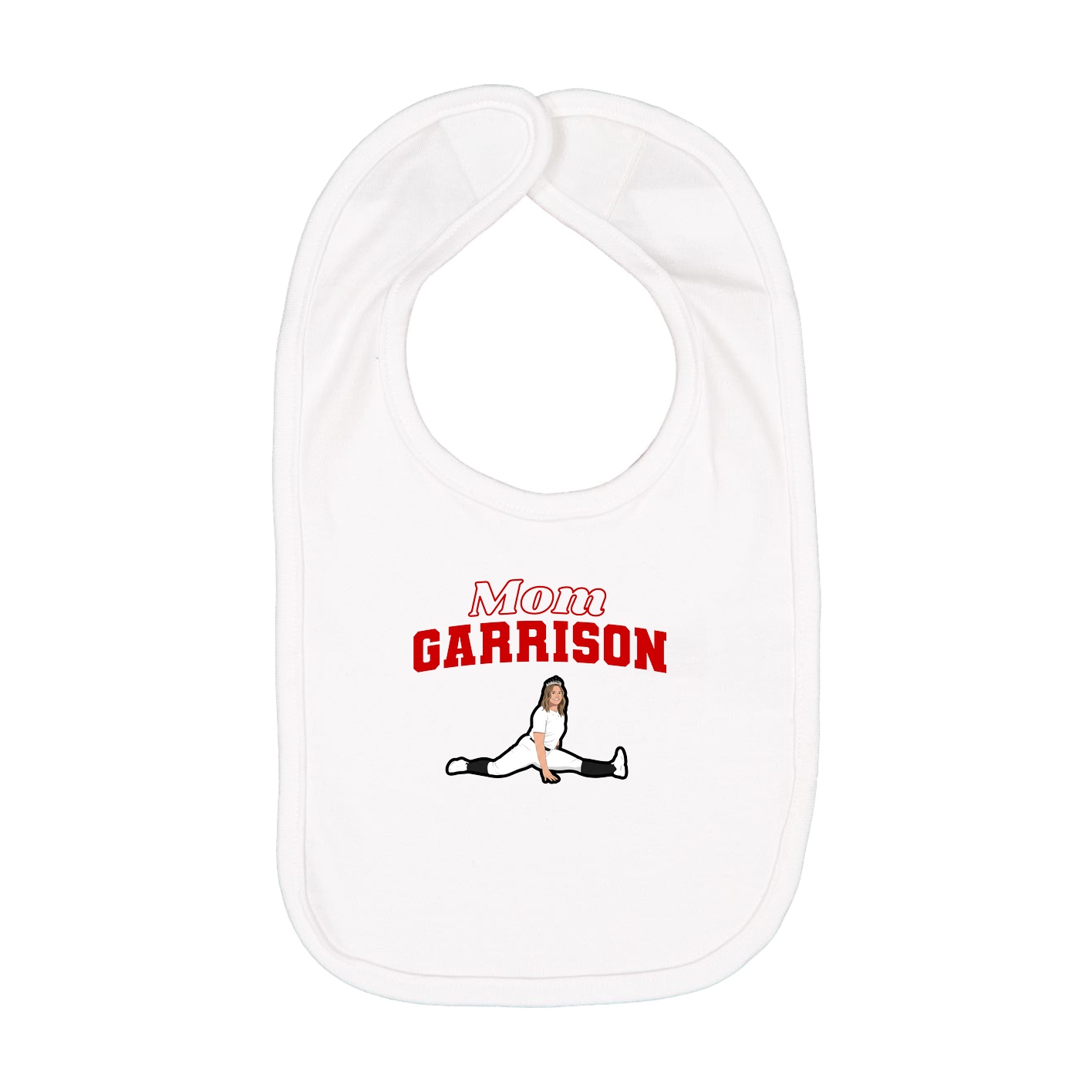 Infant Bib — Mothers Day Block in White