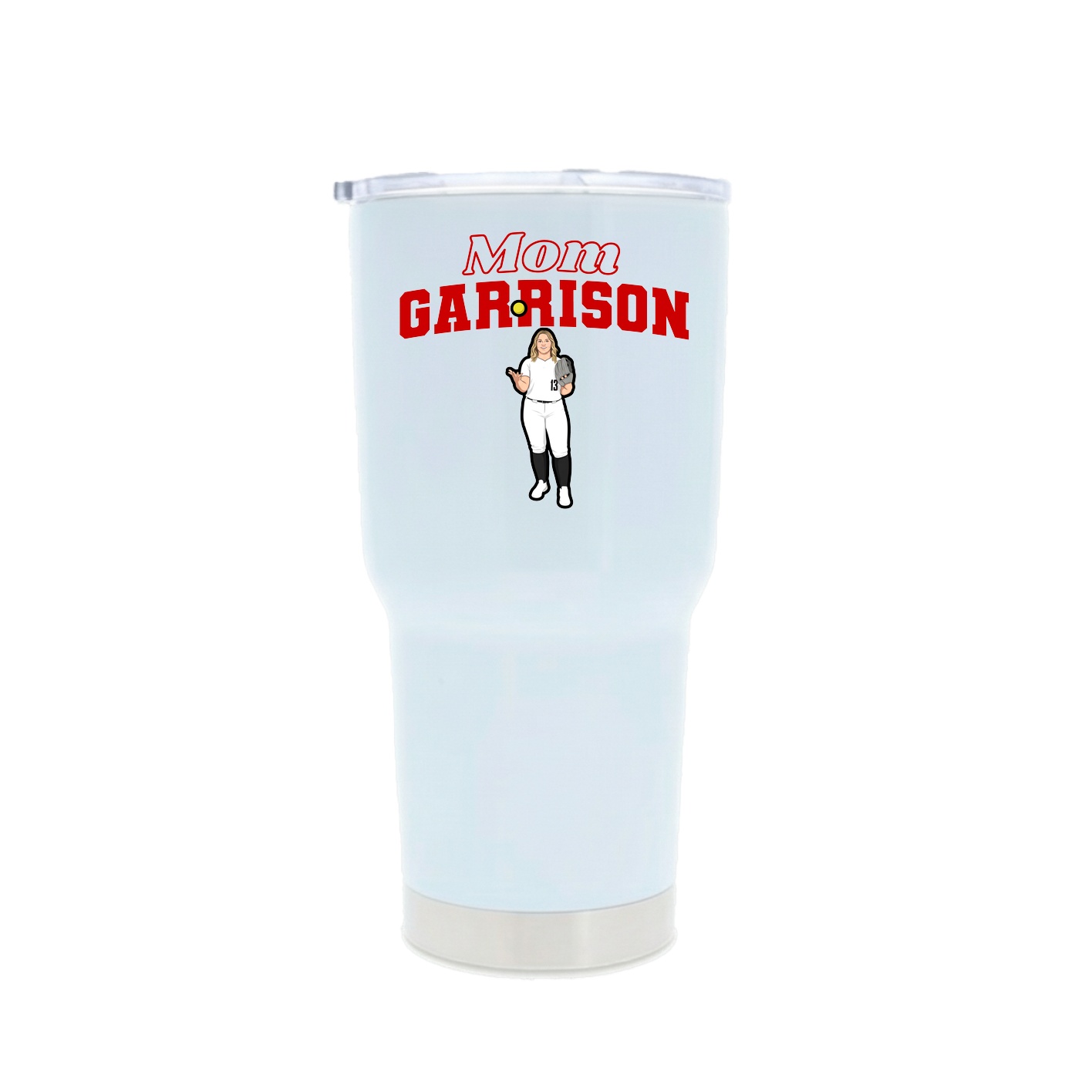 30oz Stainless Steel Tumbler — Mothers Day Block in White