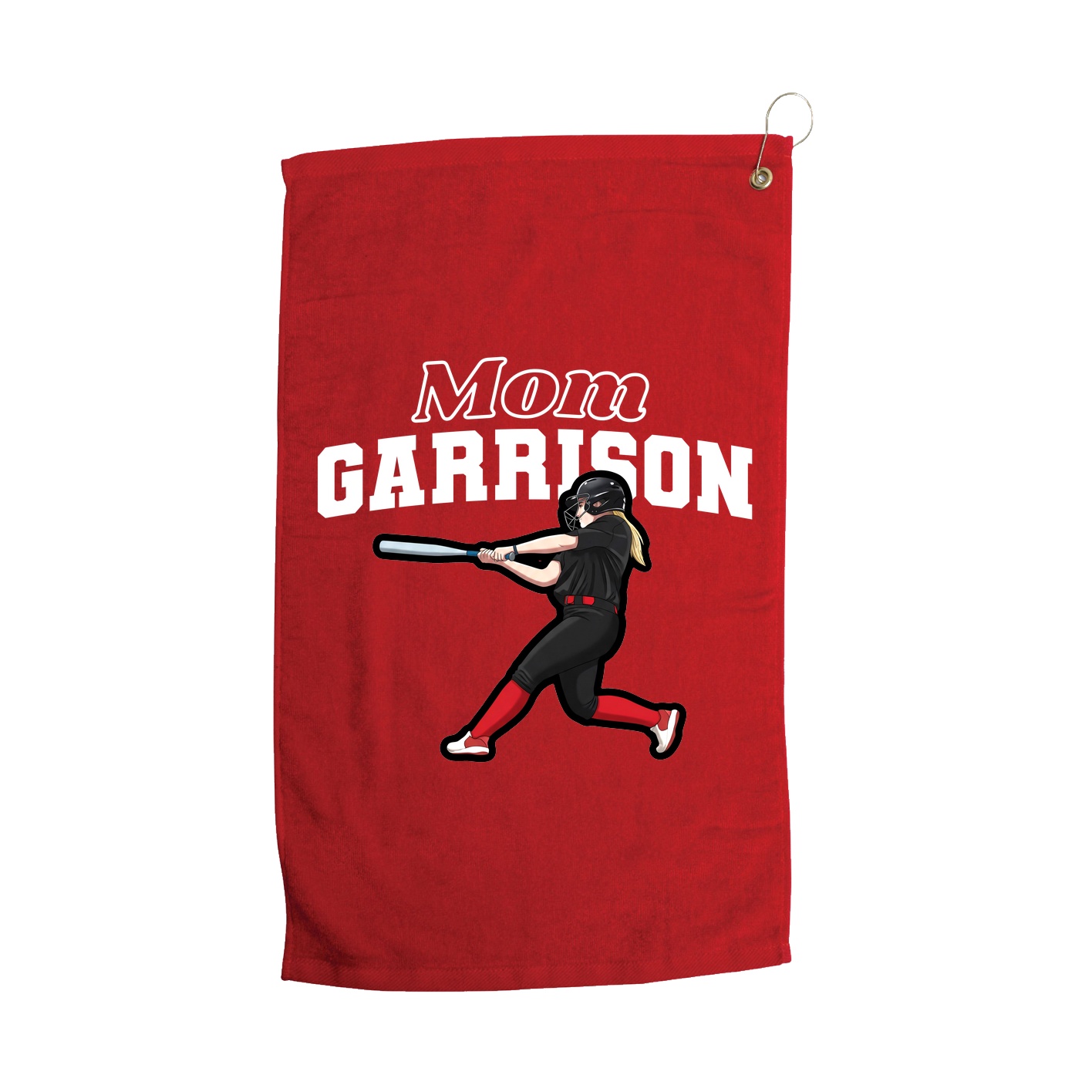 Golf Towel — Mothers Day Block in Red