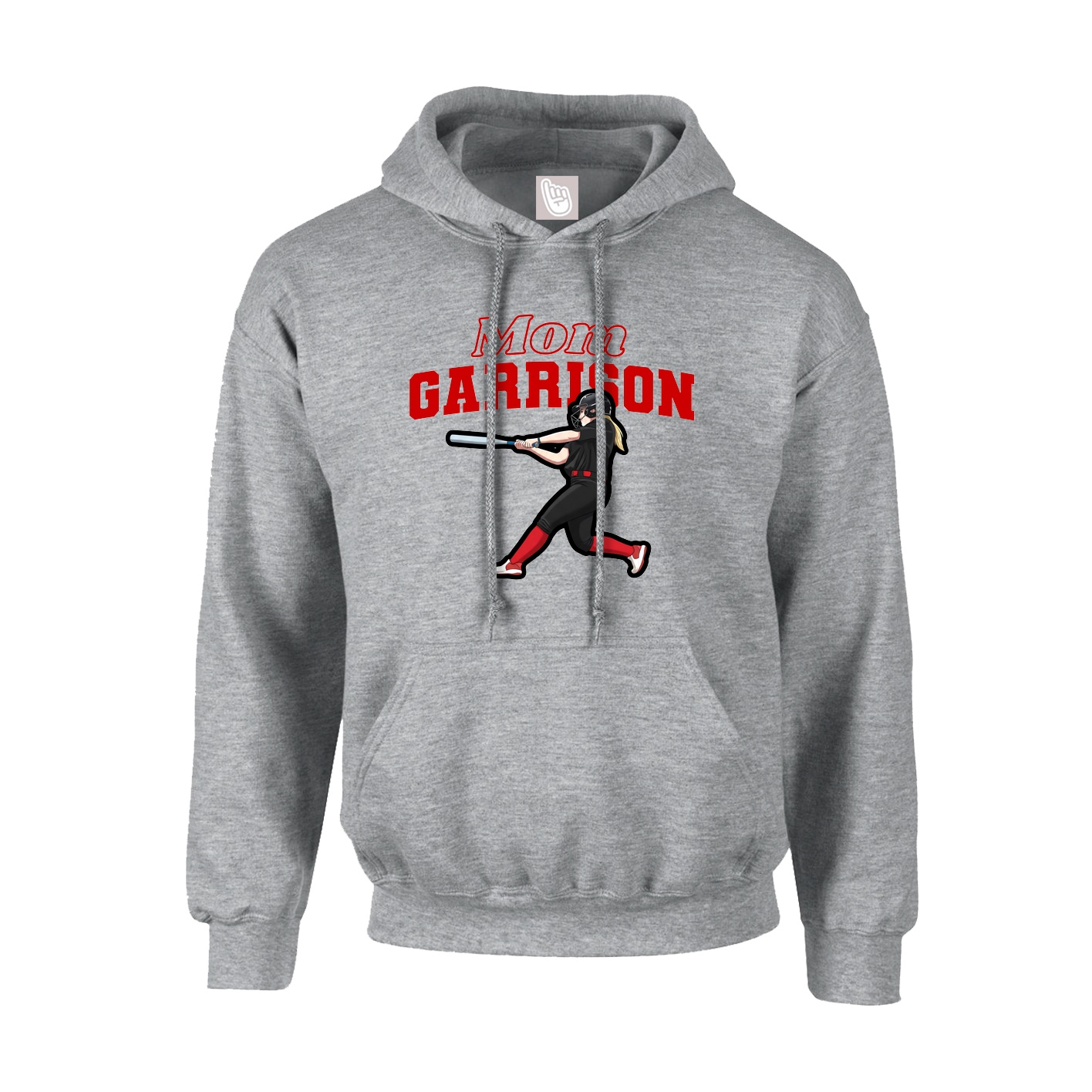 Youth Hoodie — Mothers Day Block in Grey