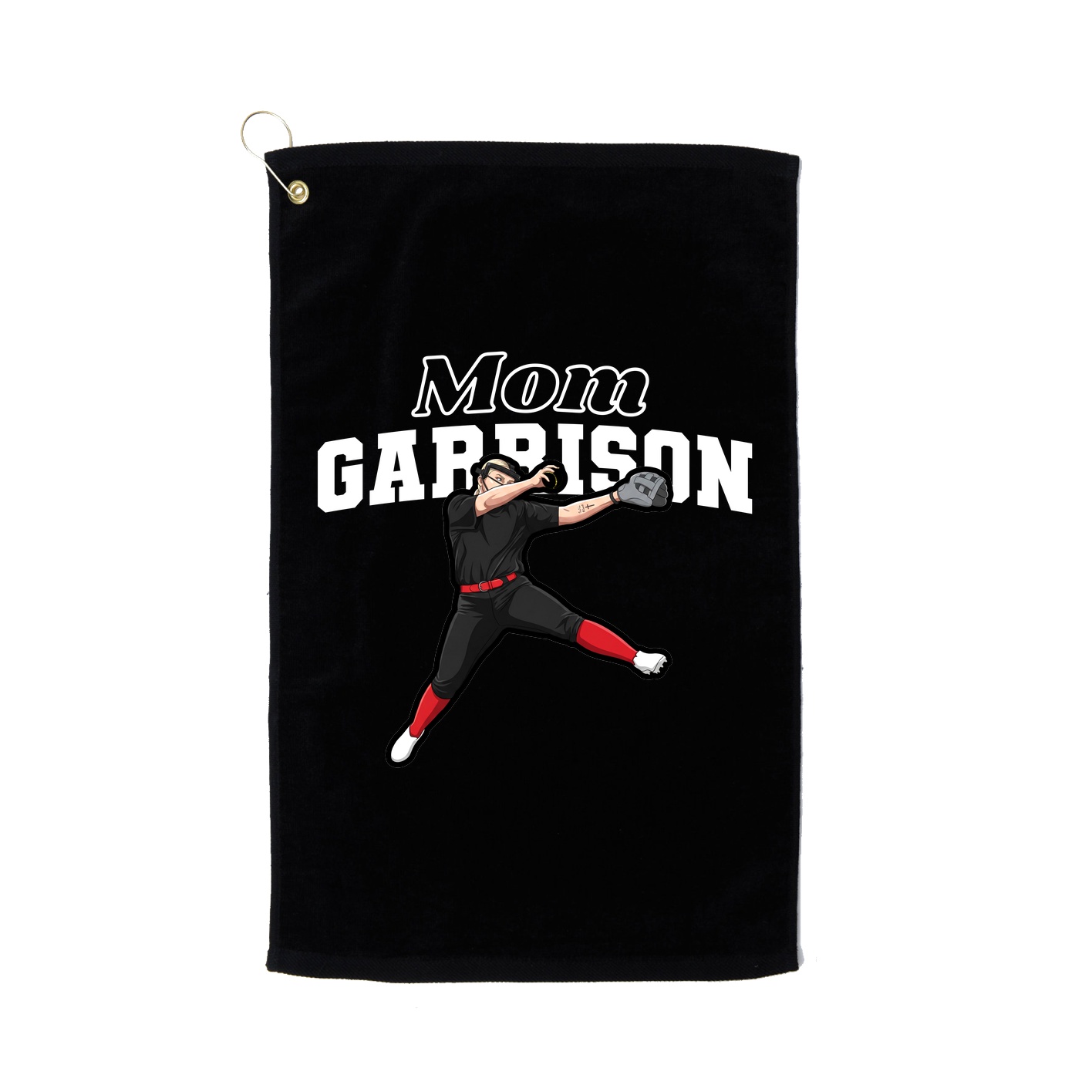 Golf Towel — Mothers Day Block in Black