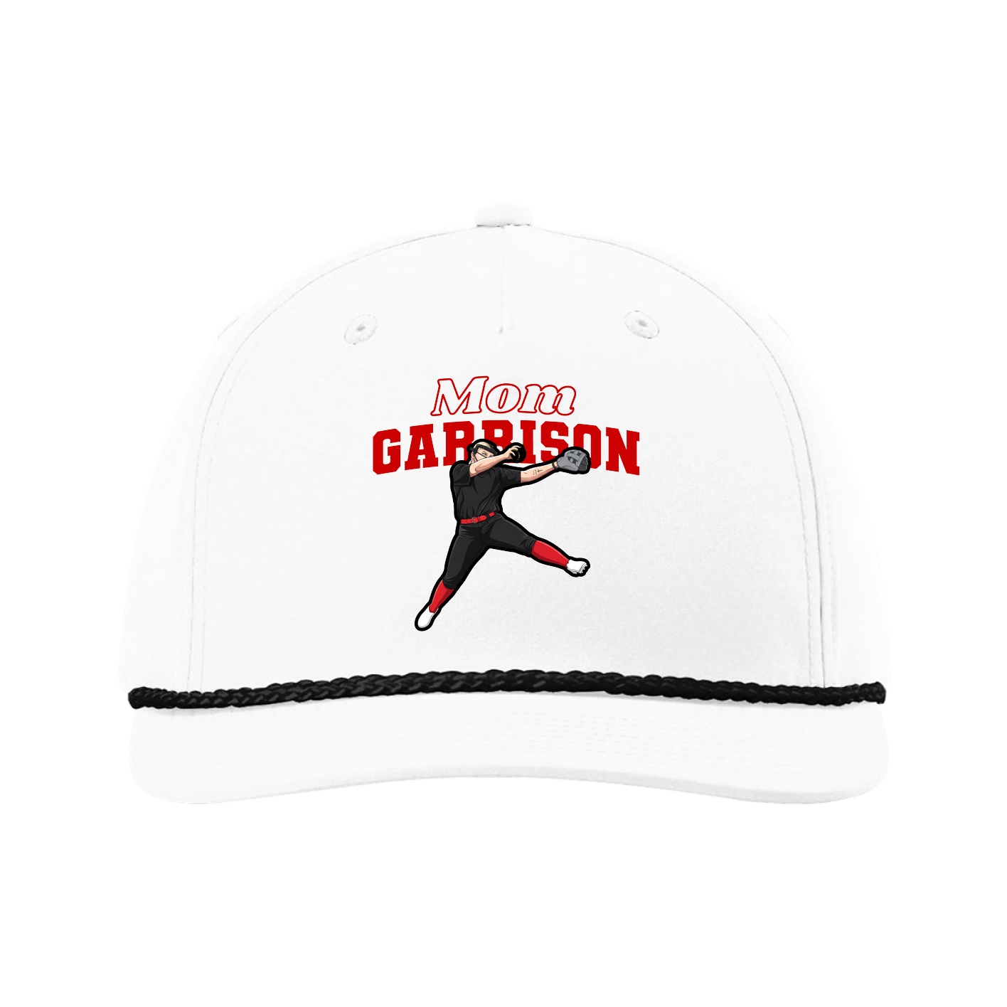 Five-Panel Classic Rope Cap — Mothers Day Block in White
