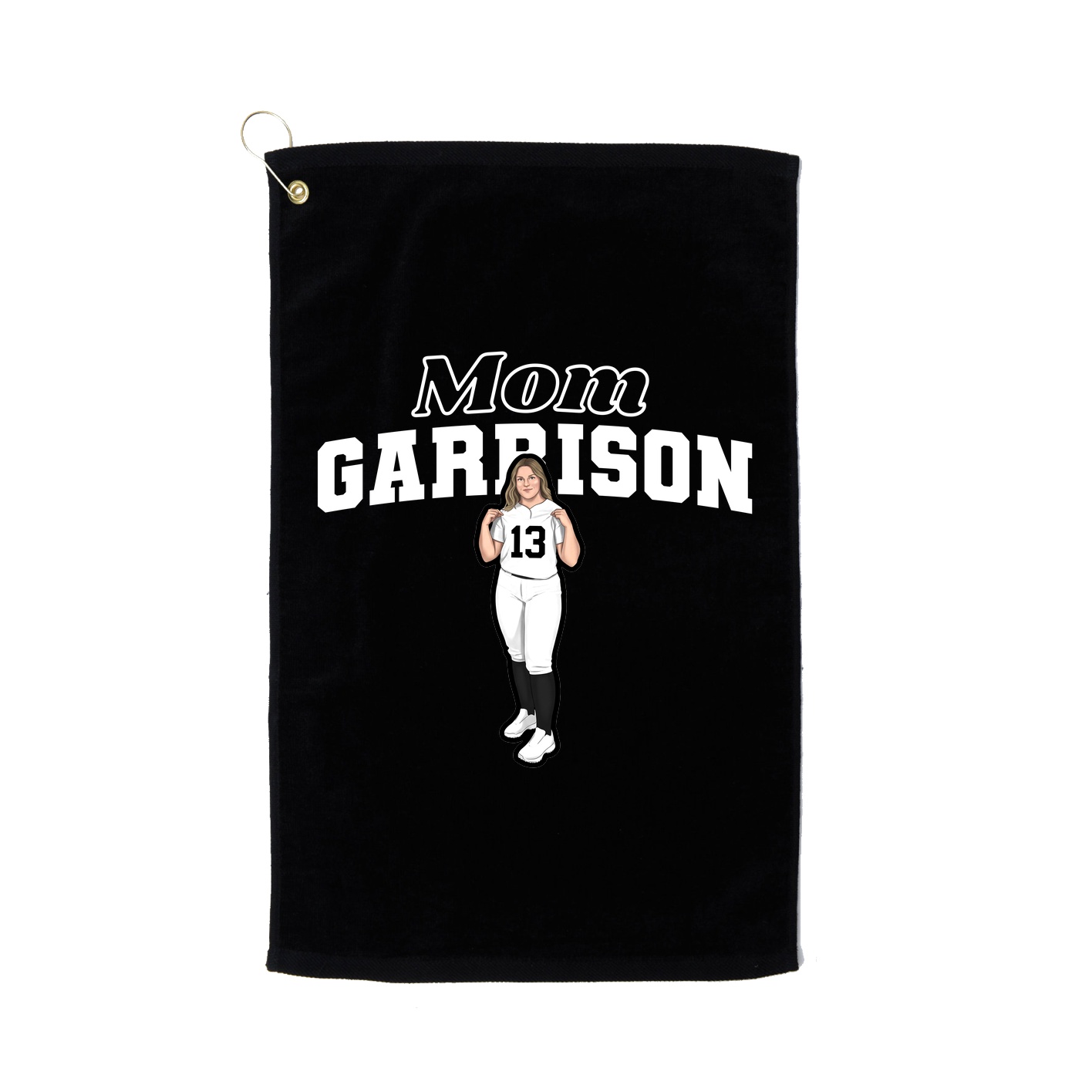 Golf Towel — Mothers Day Block in Black
