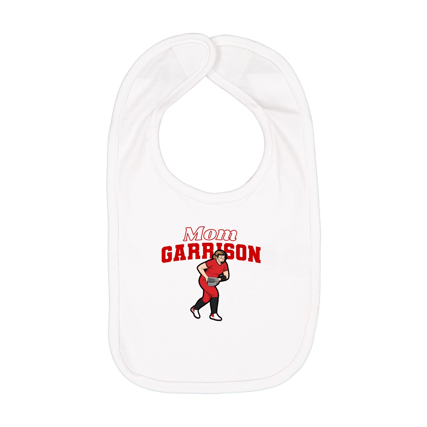 Infant Bib — Mothers Day Block in White
