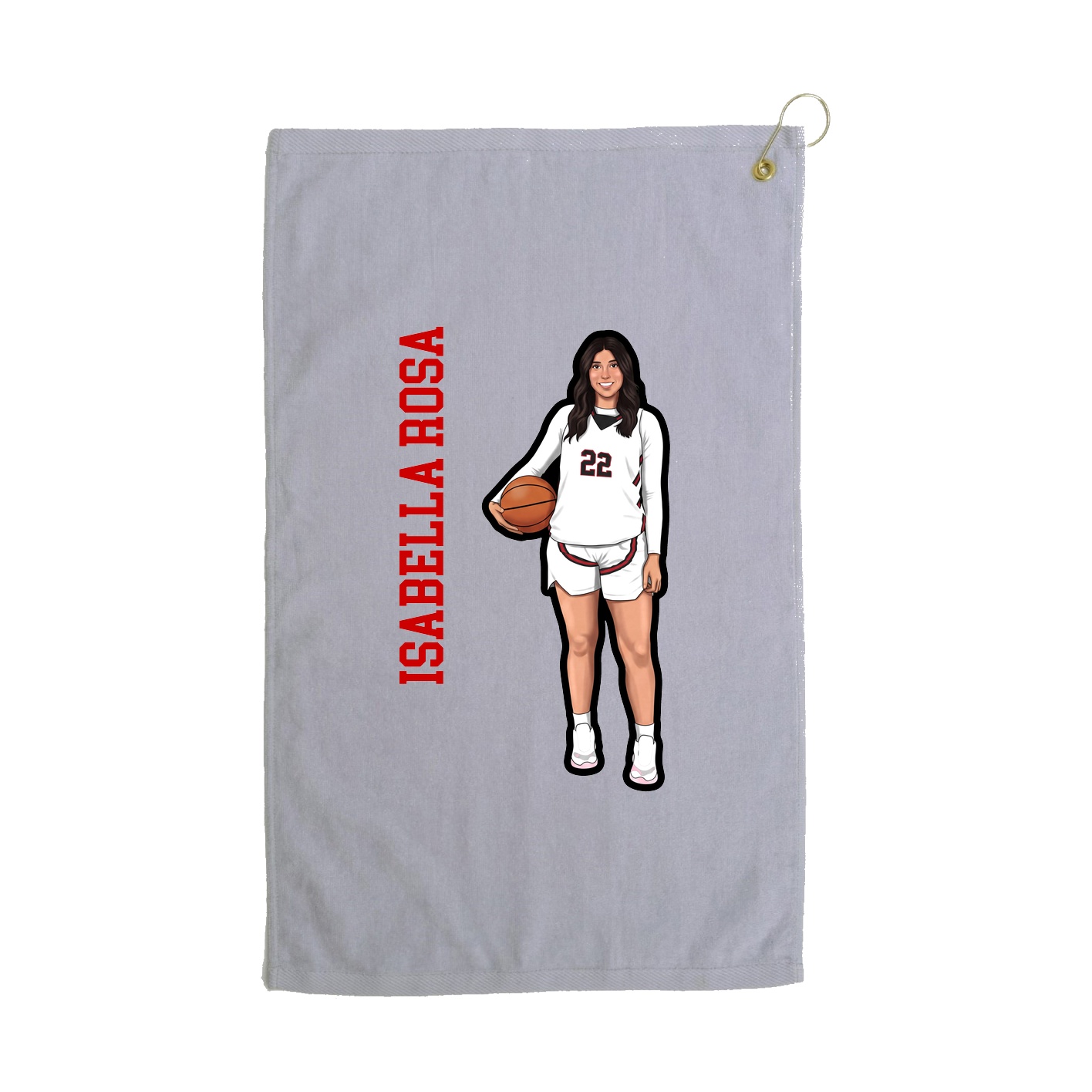 Golf Towel — Name Vertical in Grey