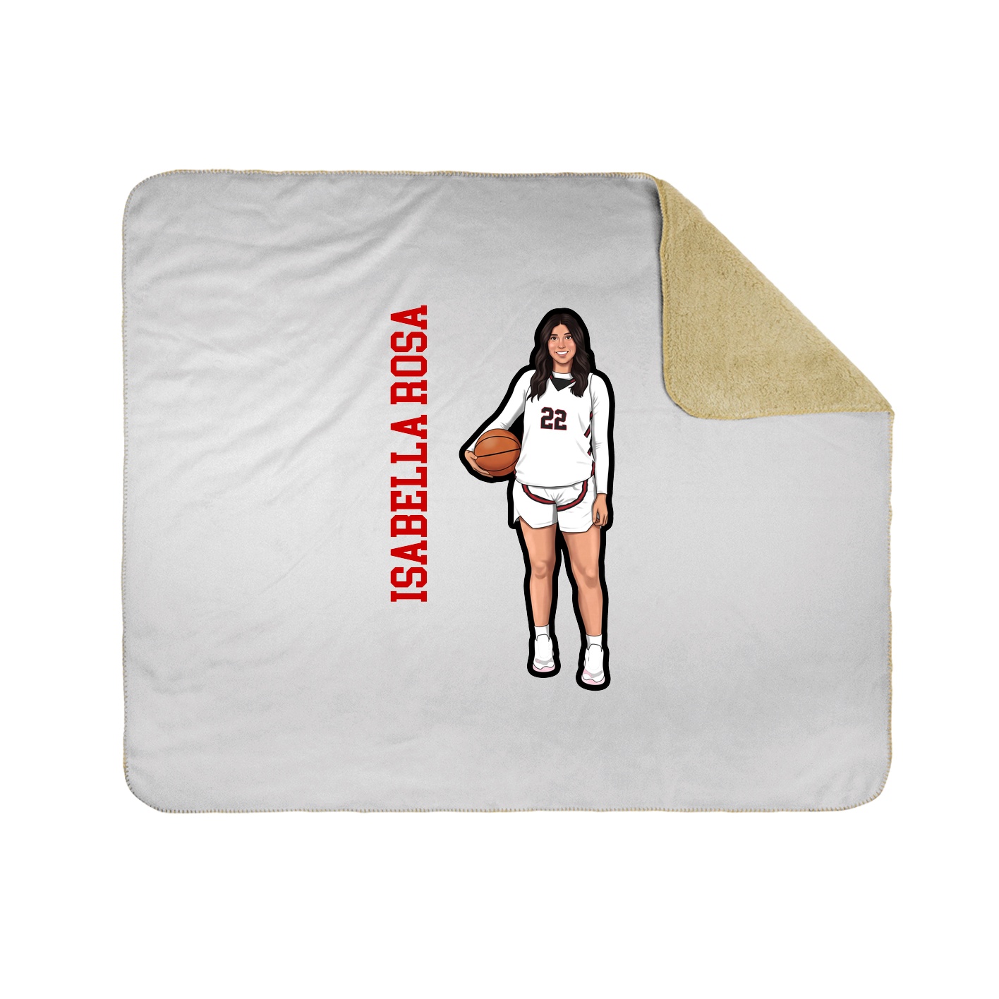 Throw Blanket — Name Vertical in White