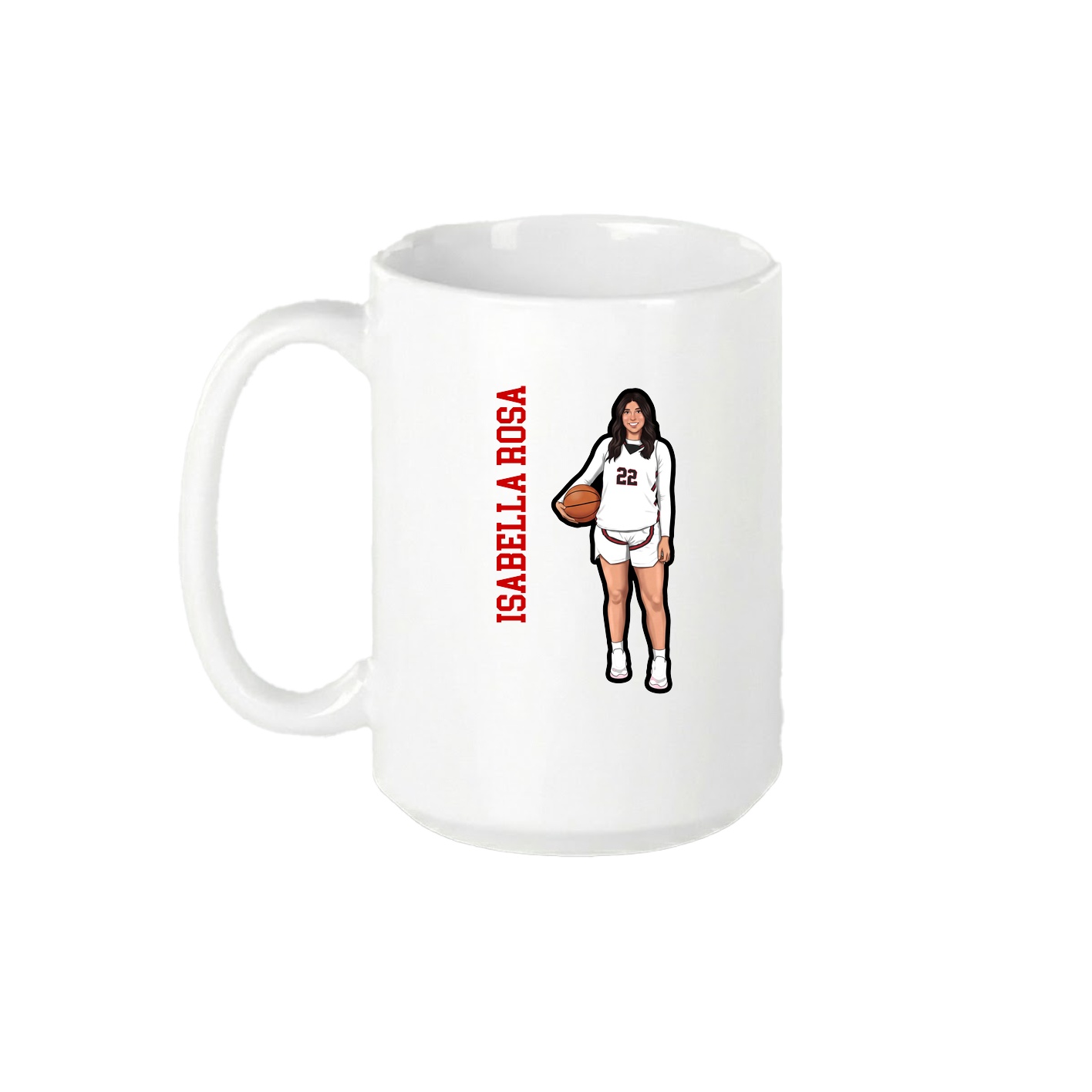 15oz Coffee Mug — Name Vertical in White