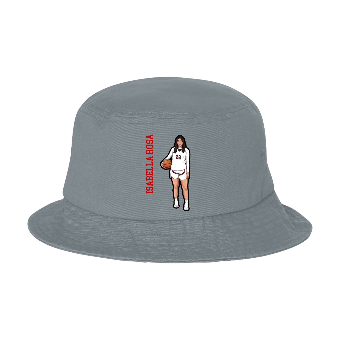 Bucket Cap — Name Vertical in Grey