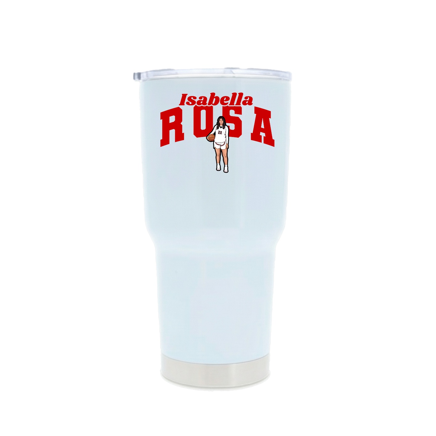 30oz Stainless Steel Tumbler — Signature Arch in White