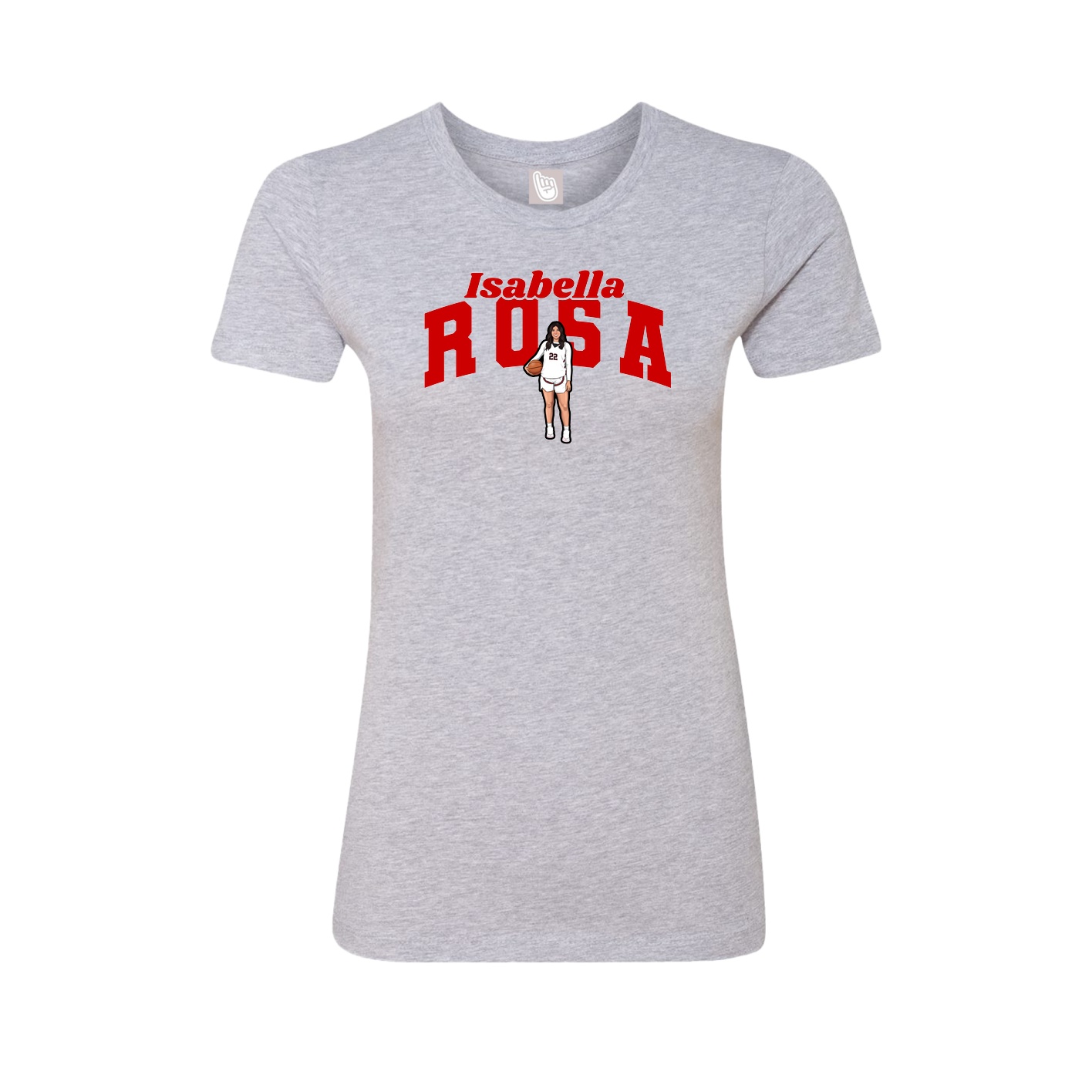 Fitted Women's Tee — Signature Arch in Grey