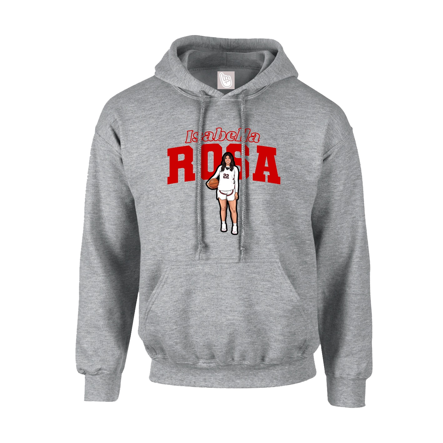 Hoodie — Name Arch in Grey
