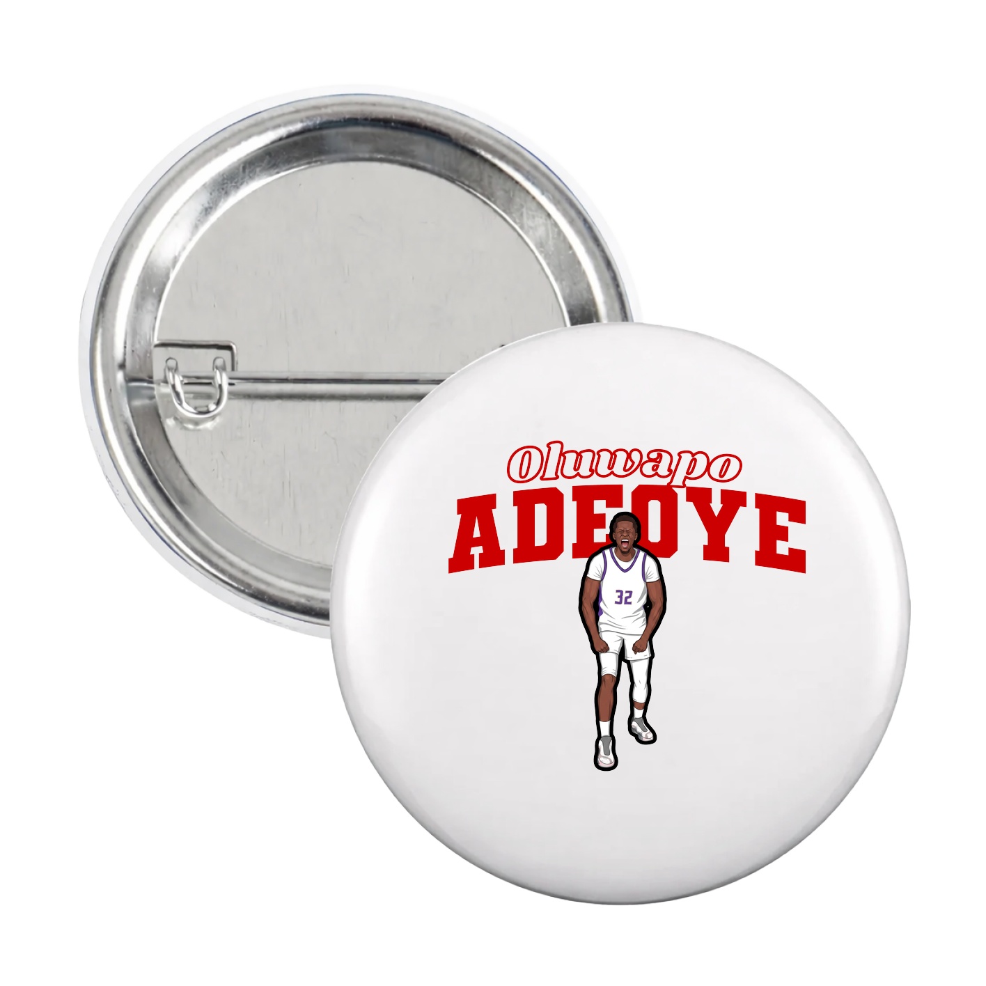 Game Day Button — Name Arch in White