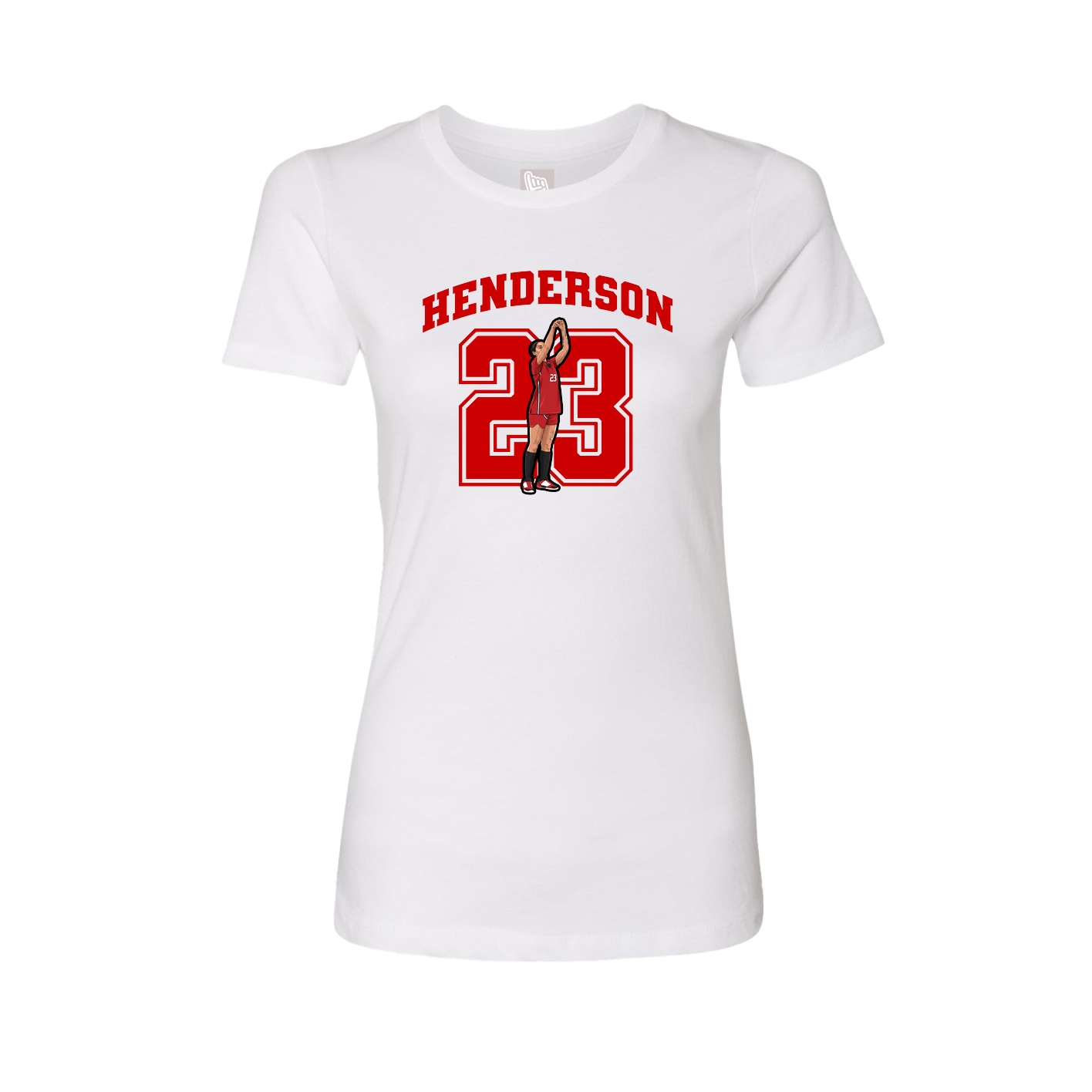 Fitted Women's Tee — Number in White