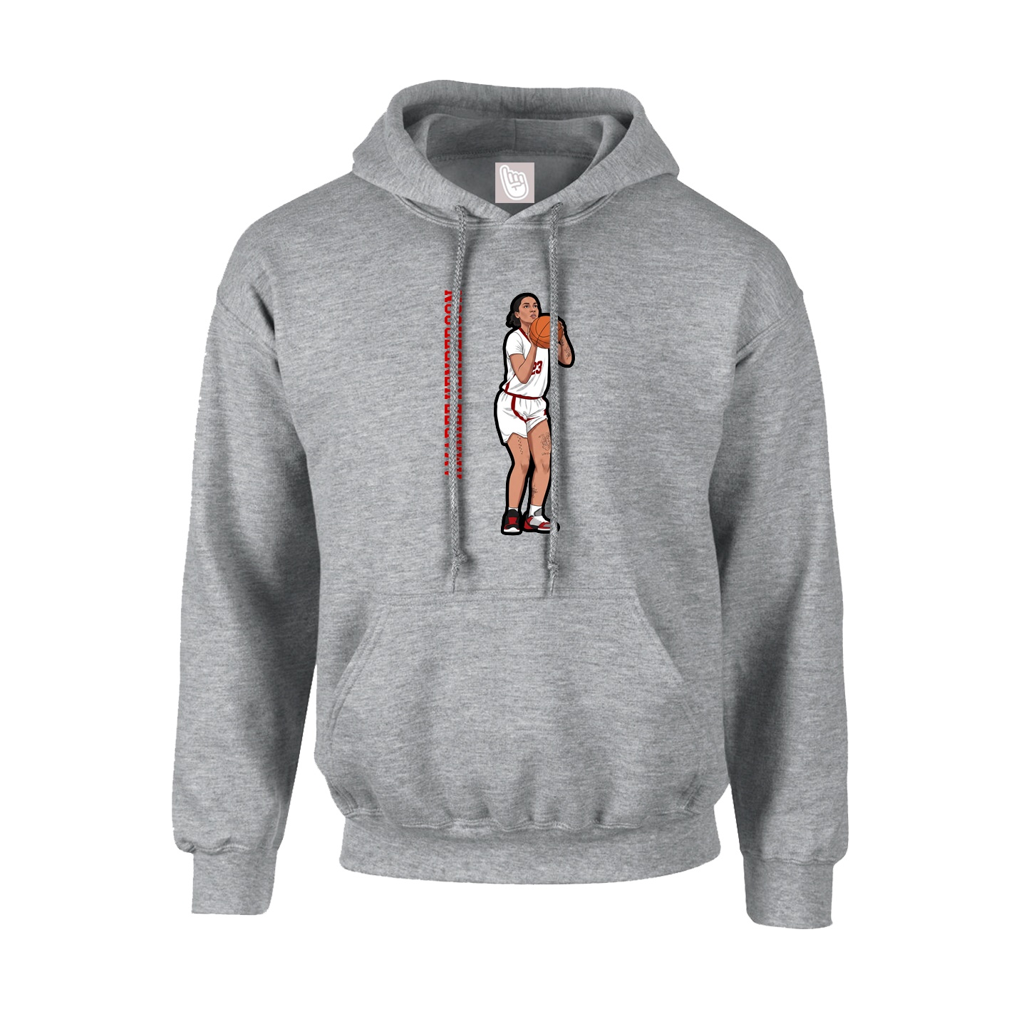 Youth Hoodie — Name Vertical in Grey