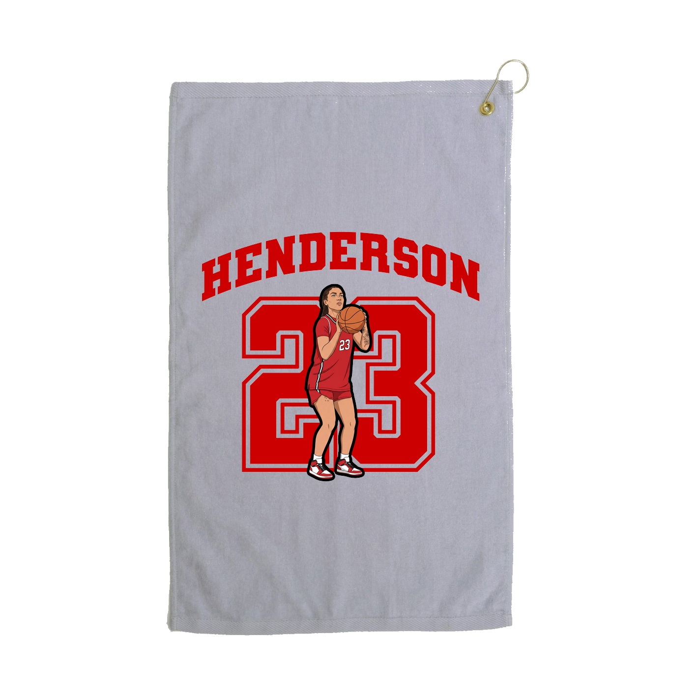 Golf Towel — Number in Grey