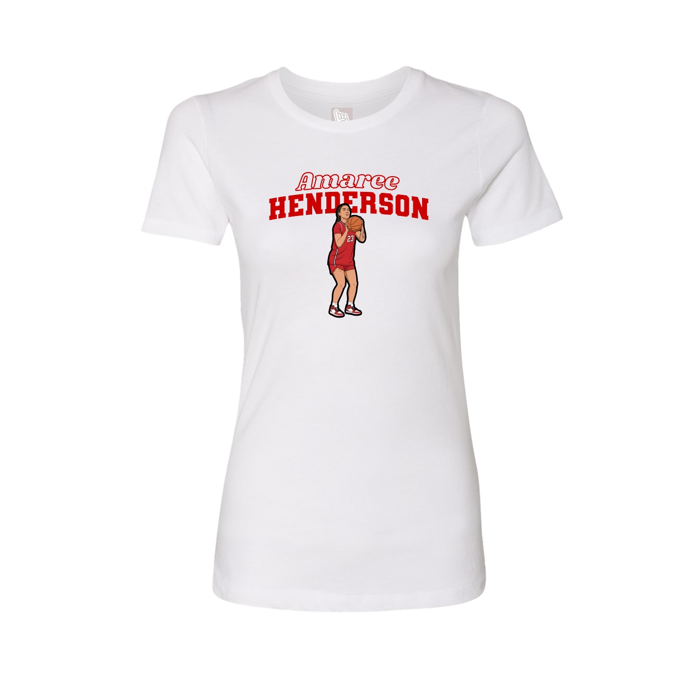 Fitted Women's Tee — Name Arch in White