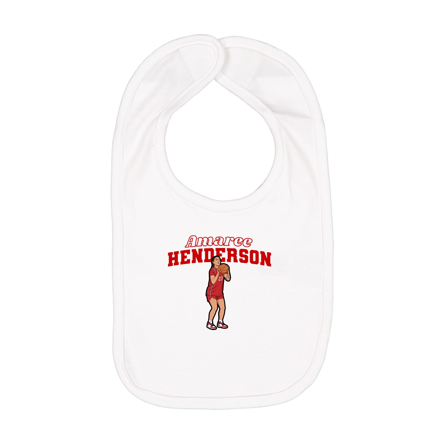 Infant Bib — Name Arch in White