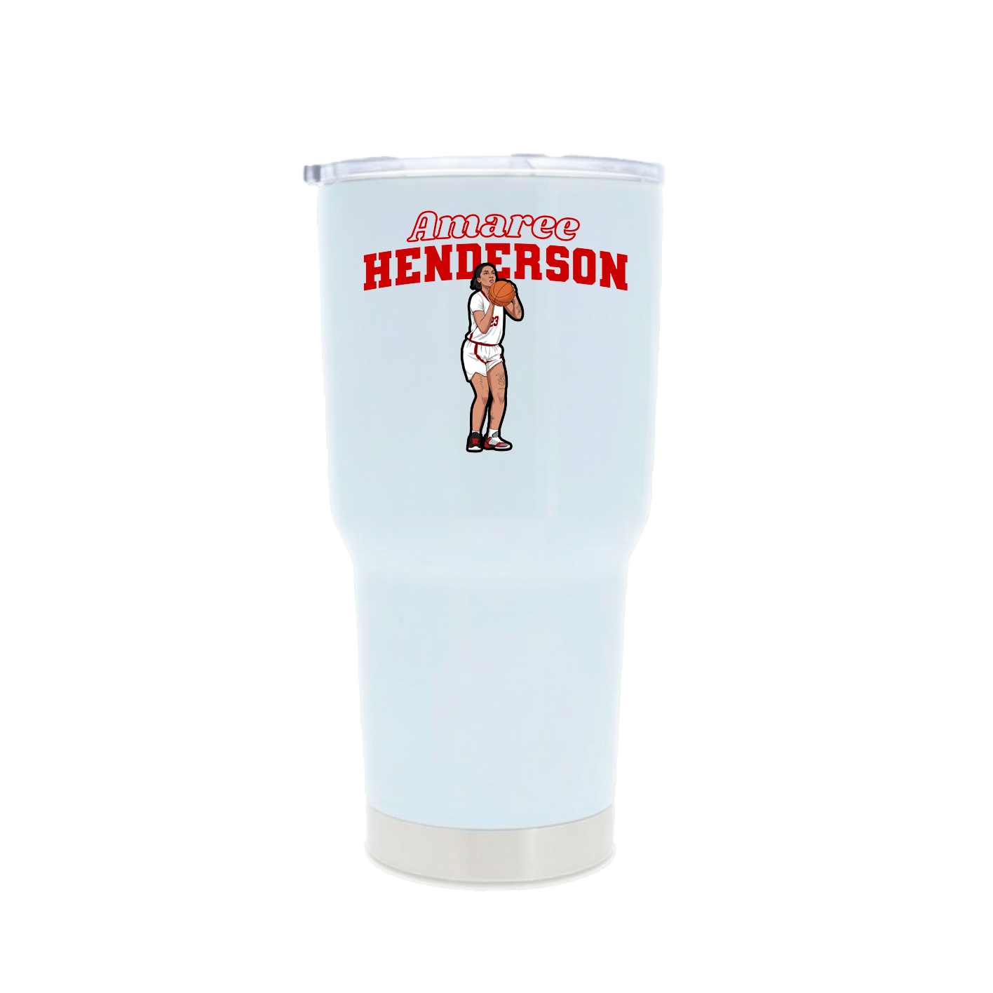 30oz Stainless Steel Tumbler — Name Arch in White