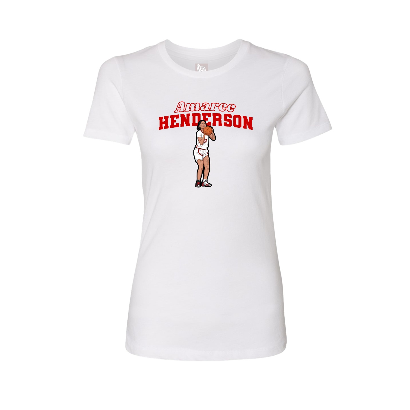 Fitted Women's Tee — Name Arch in White